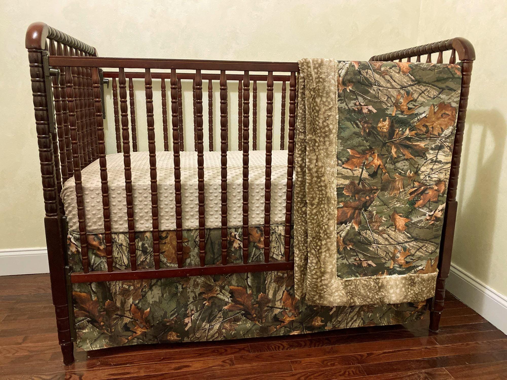 Blue Camo Crib Bedding