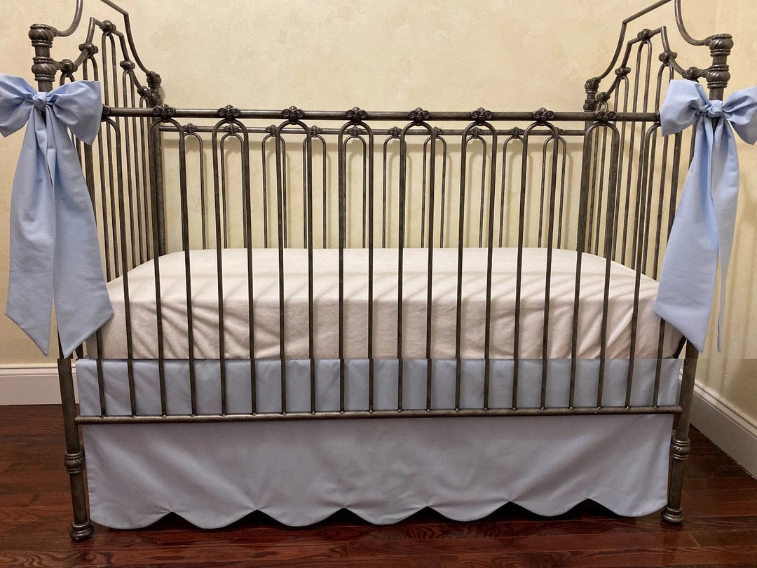 Custom Scallop Edge Cotton Crib Skirt Baby Boy Baby Girl Etsy