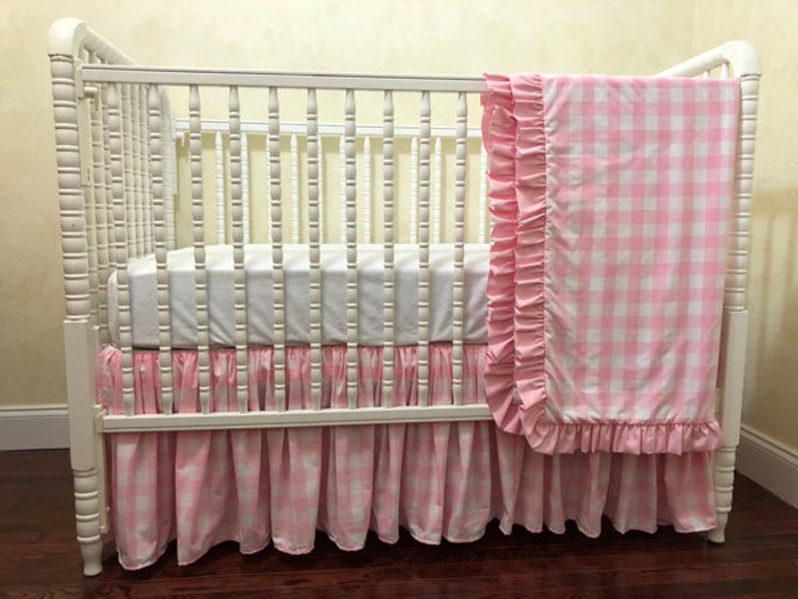 Pink Plaid Crib Bedding Set Polly Girl Baby Bedding Pink Etsy