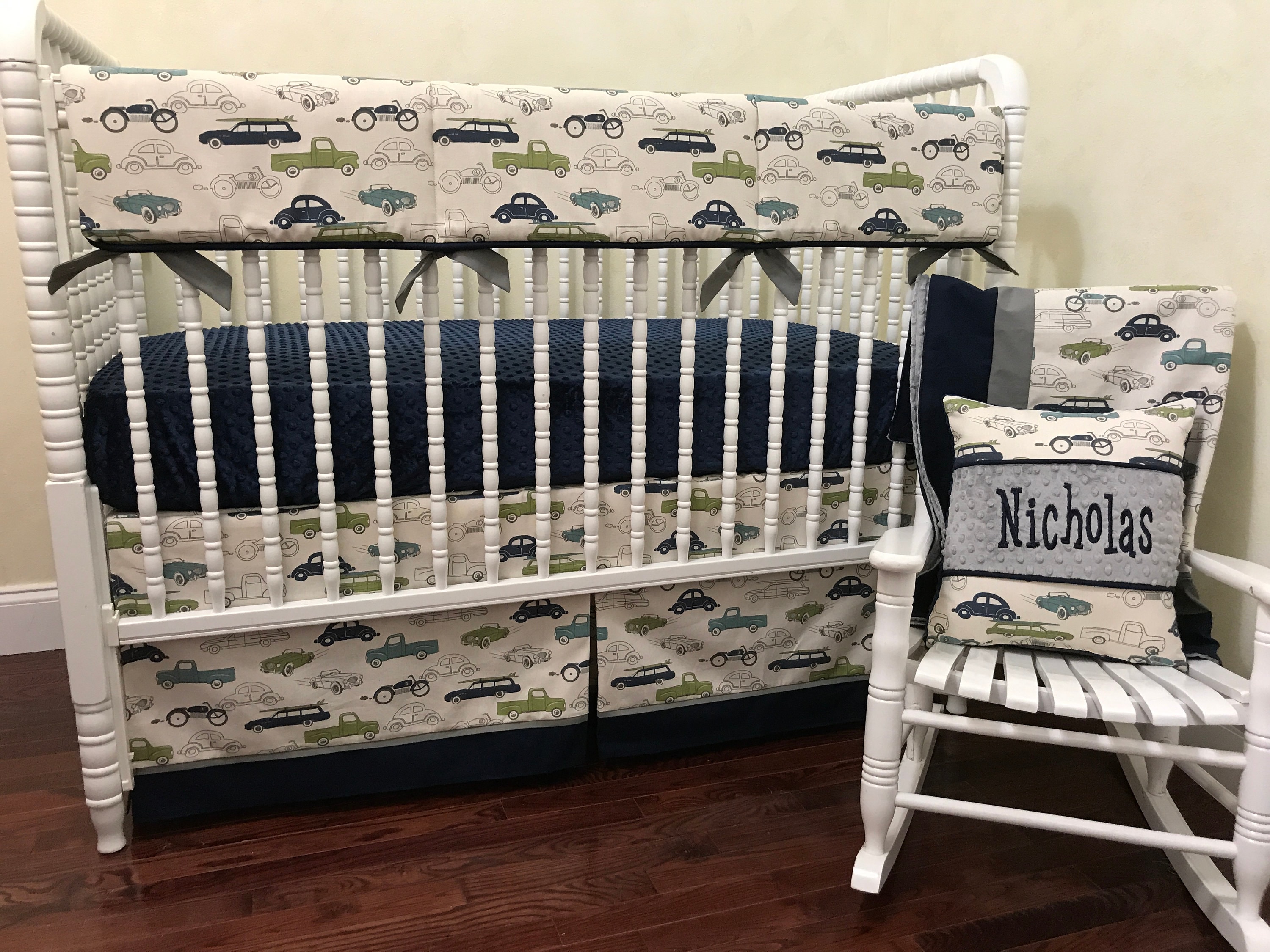 vintage car nursery bedding