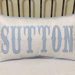 Personalized Applique Pillow with Name Personalization, Nursery Accent Pillow, Dorm Pillow