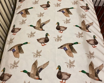 Cotton Crib Sheet, Duck Crib Sheet, Woodland Nursery