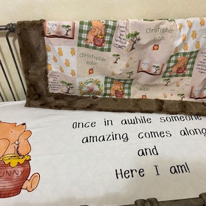 Classic Pooh Crib Bedding, Winnie the Pooh Nursery Bedding, Crib Sheet, Personalized Classic Pooh Blanket