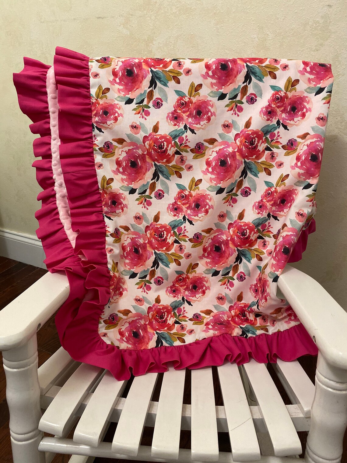 Floral Crib Bedding Set Baby Girl Bedding Pink Floral Baby Etsy