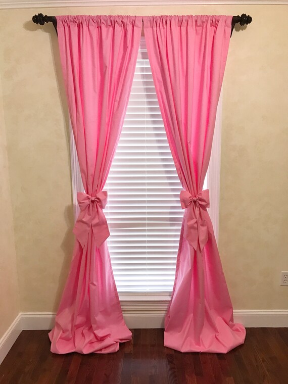 Pink Nursery Curtain Panels Custom Nursery Drapes Window Etsy