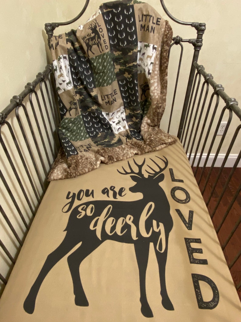 Baby Boy Woodland Crib Bedding Deer Crib Bedding Deer Minky Etsy