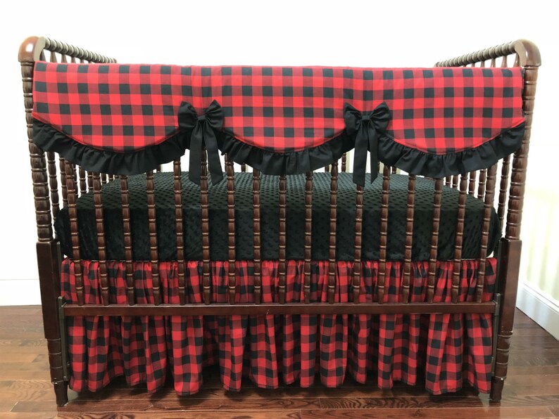 plaid crib bedding