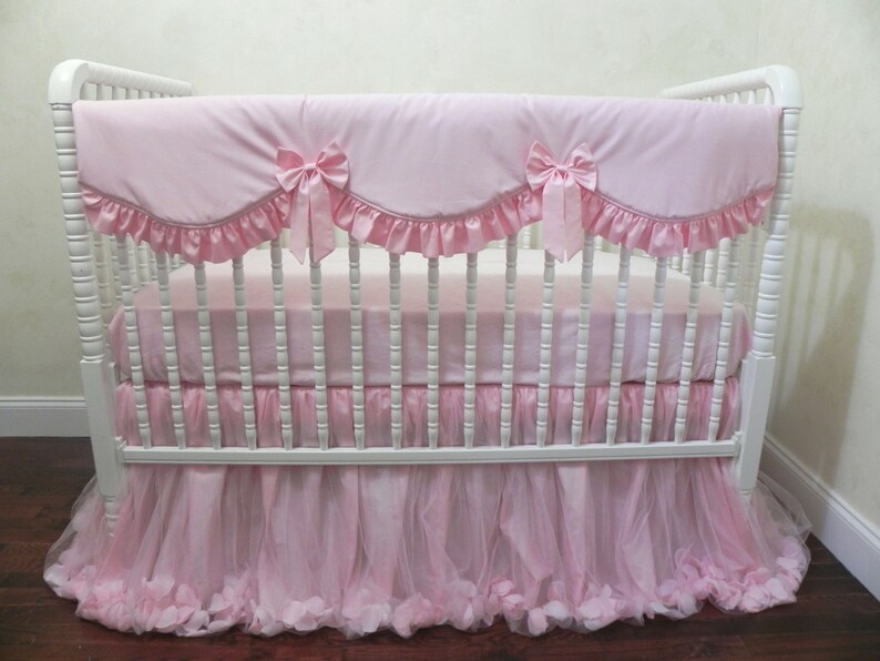 Pink Princess Baby Girl Crib Bedding Set Giselle Rail Cover Etsy