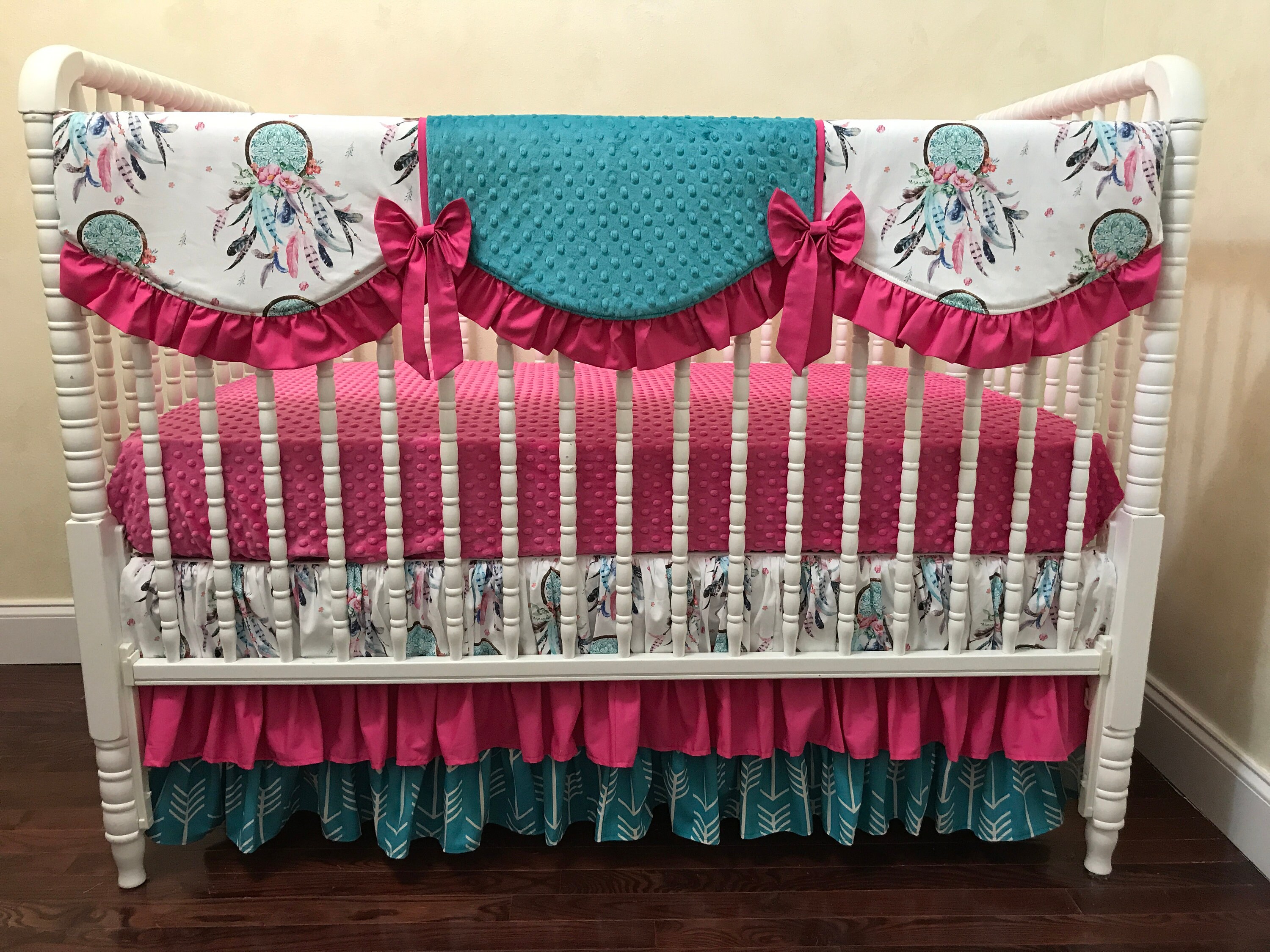 Dream Catcher Baby Bedding Baby Girl Crib Bedding Feathers Etsy