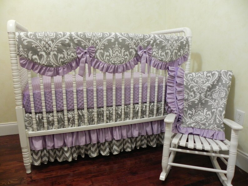Lavender Crib Bedding Set Macy Girl Baby Bedding Lavender Etsy