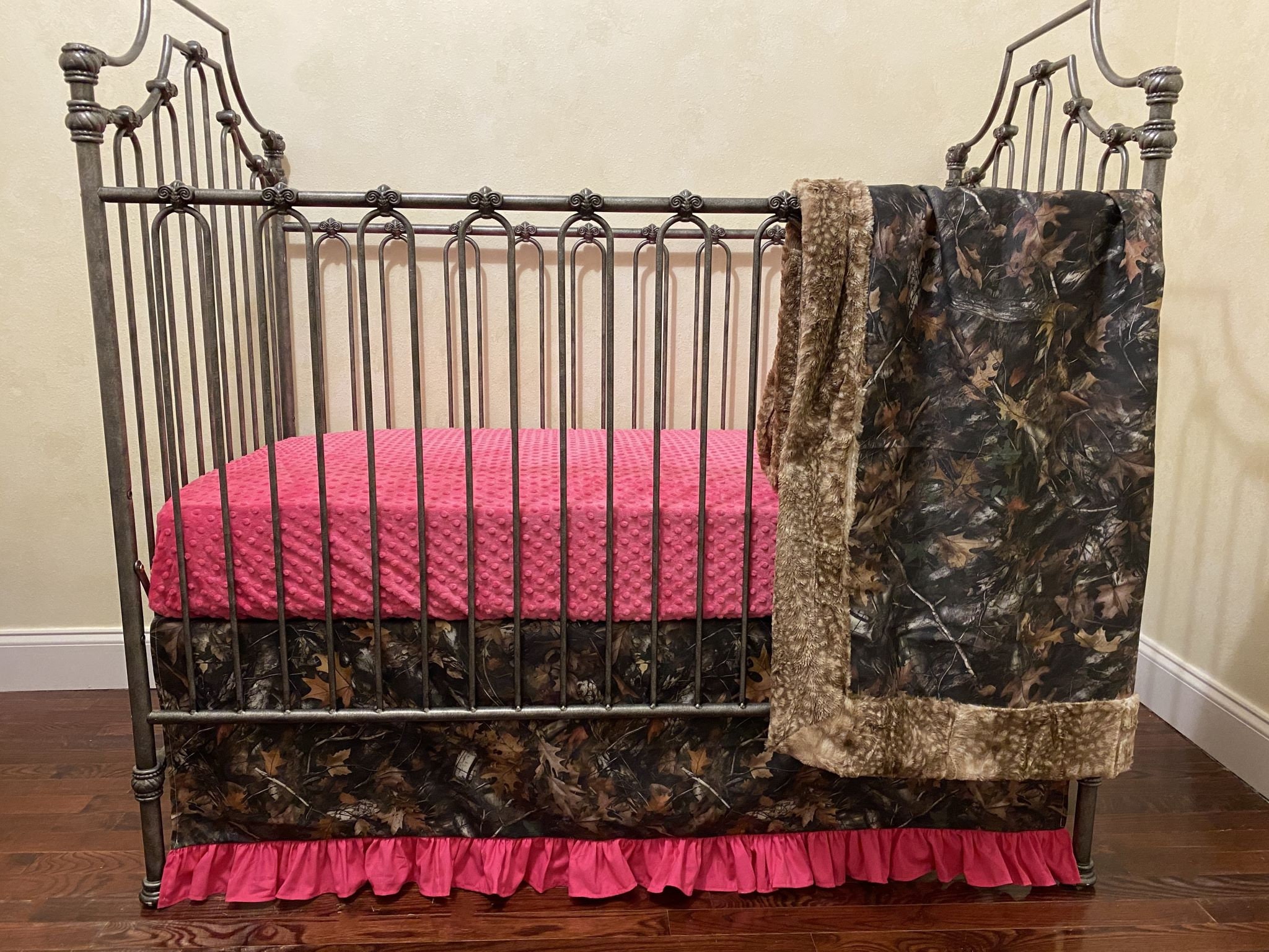 Girl Camouflage Crib Bedding: Hot Pink Minky, Deer Fawn Blanket - Etsy