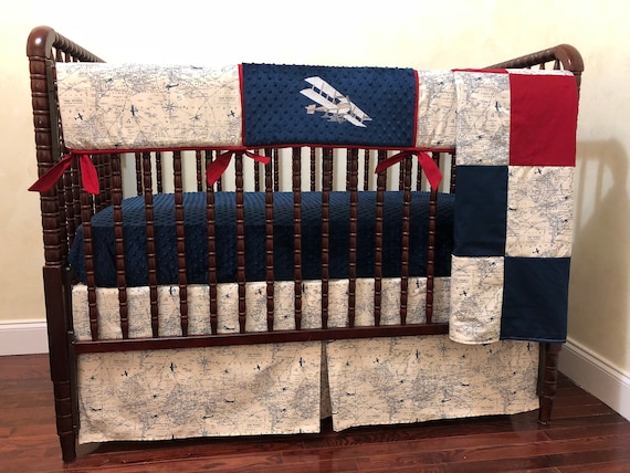 airplane baby crib bedding