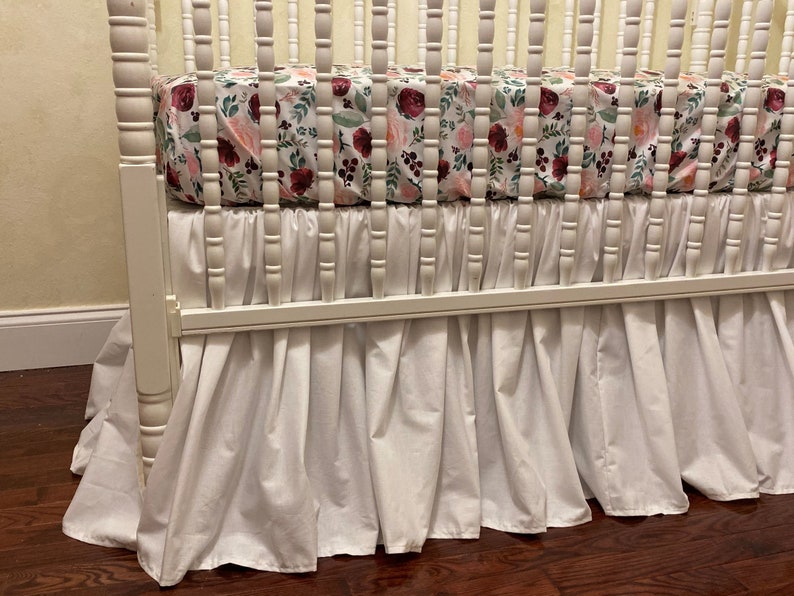 Custom Crib Skirt Gathered Ruffled Style Cotton Crib Skirt Etsy