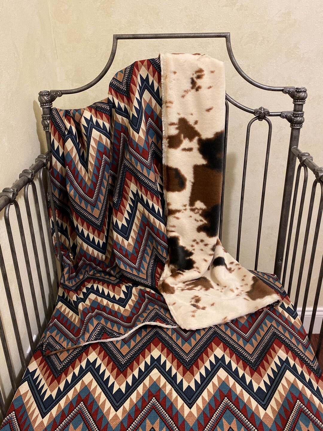 Baby Boy Western Crib Sheet, Baby Blanket Set, Western Nursery Bedding