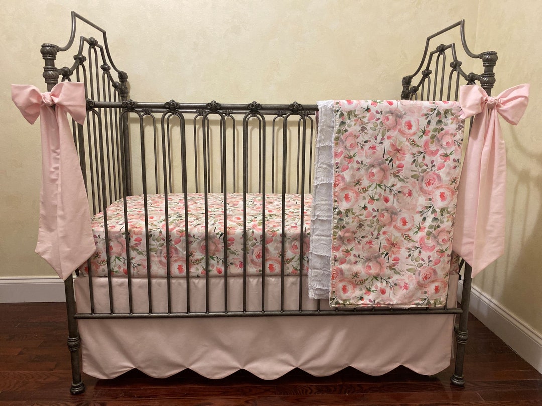 Baby Girl Floral Crib Bedding Floral Crib Sheet Pink Crib Etsy