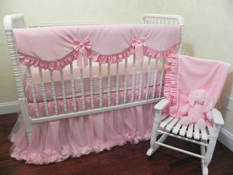 Pink Princess Baby Girl Crib Bedding Set Giselle Rail Cover Etsy