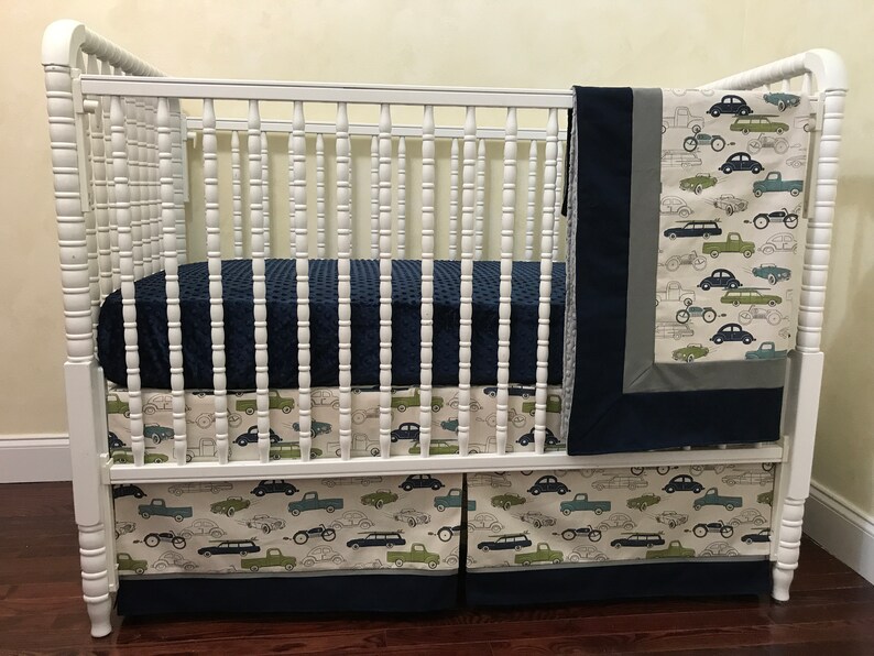 Vintage Car Crib Bedding Truck Crib Bedding Crib Rail Cover Etsy