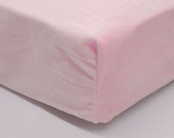 Minky Crib Sheet, Light Pink Minky Crib Sheet, Mini Crib Sheet