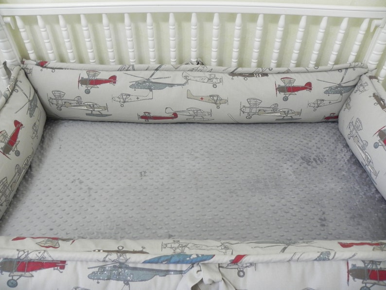 Airplane Crib Bedding Set Logan Boy Baby Bedding Airplane Etsy