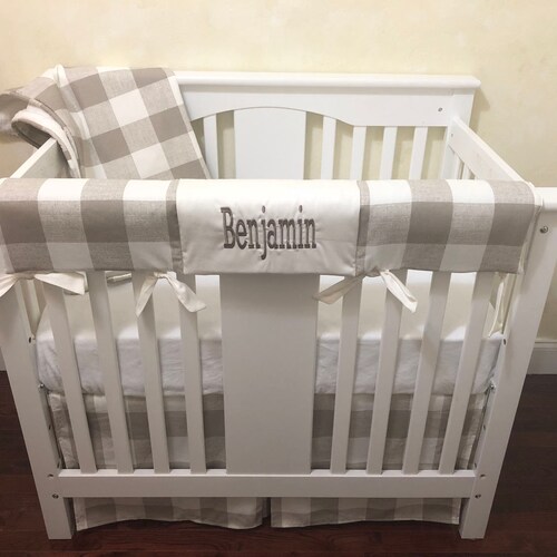 Buffalo Plaid Crib Bedding Set Boy Baby Bedding Taupe/khaki Etsy