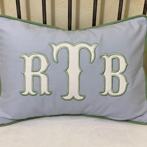 Personalized Applique Pillow with Monogram or Initials, Nursery Accent Pillow, Dorm Pillow