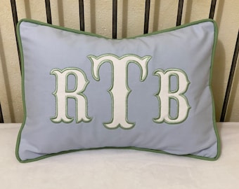 Personalized Applique Pillow with Monogram or Initials, Nursery Accent Pillow, Dorm Pillow