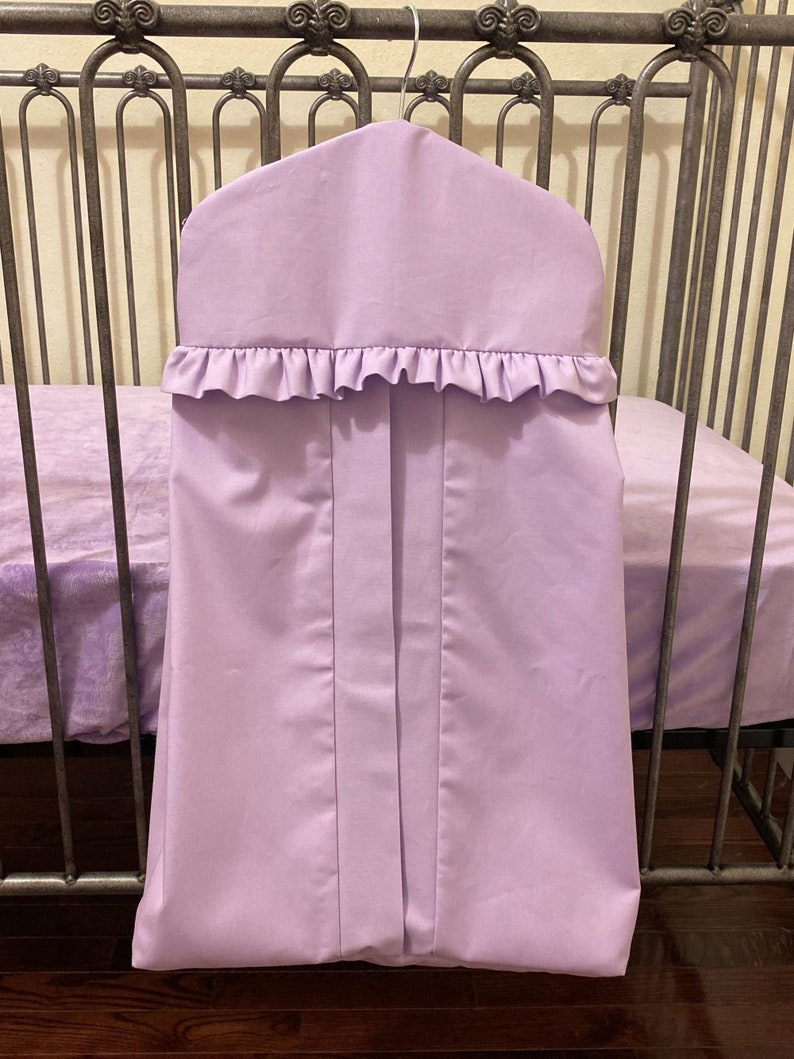 Diaper Stacker Hanger Style Diaper Stacker in Solid Lavender, Baby Girl Nursery Diaper Holder No Monogram