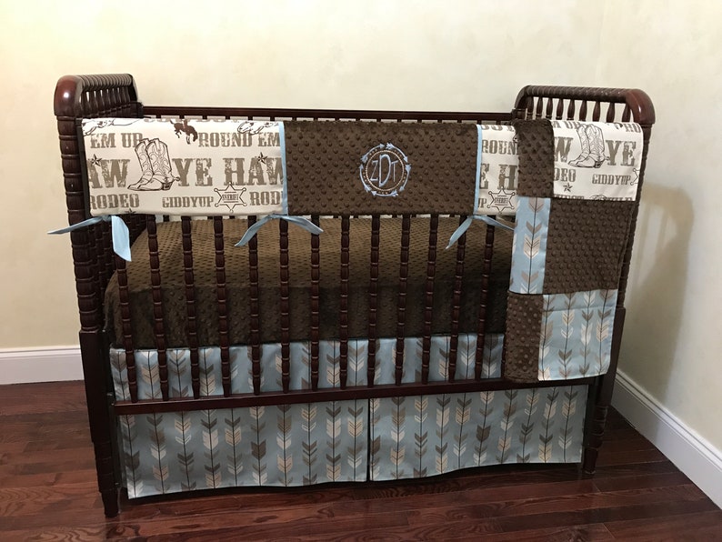 light brown crib
