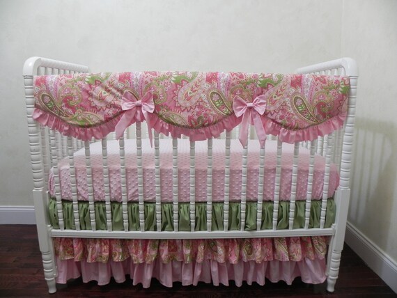 Paisley Crib Bedding Set Girl Baby Bedding Crib Rail Cover Etsy