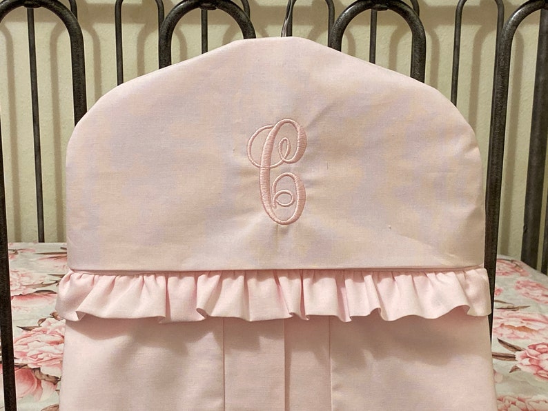Diaper Stacker Hanger Style Diaper Stacker in Solid Pale Pink, Baby Girl Nursery image 3