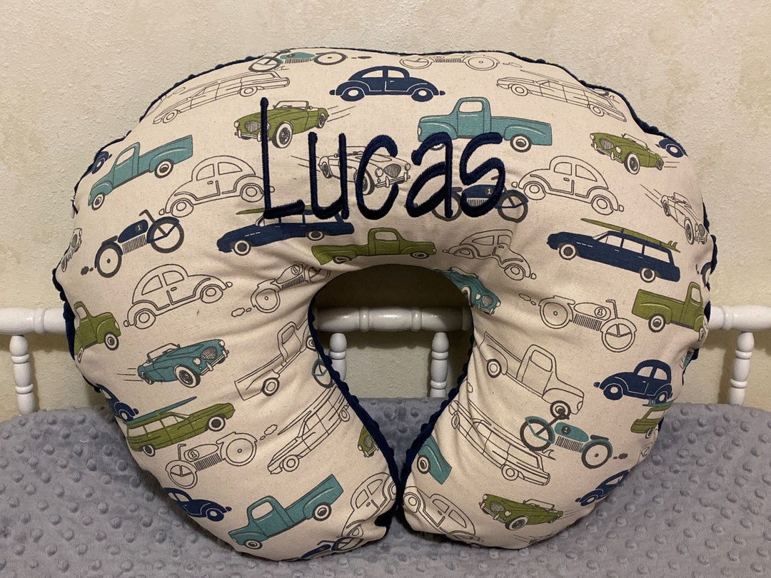 Nursing Pillow Cover, Baby Boy Nursing Pillow Cover, Vintage Cars and