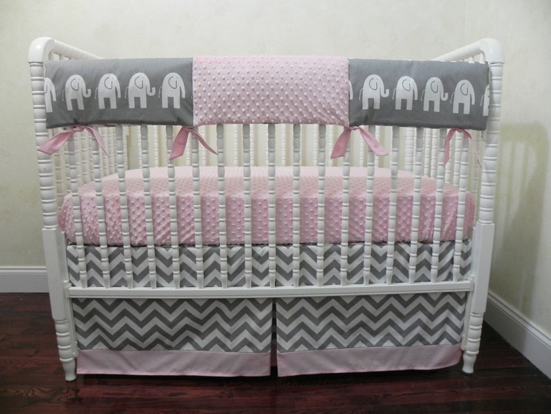 elephant crib set girl