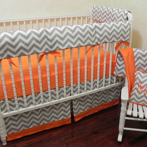 orange crib sheet