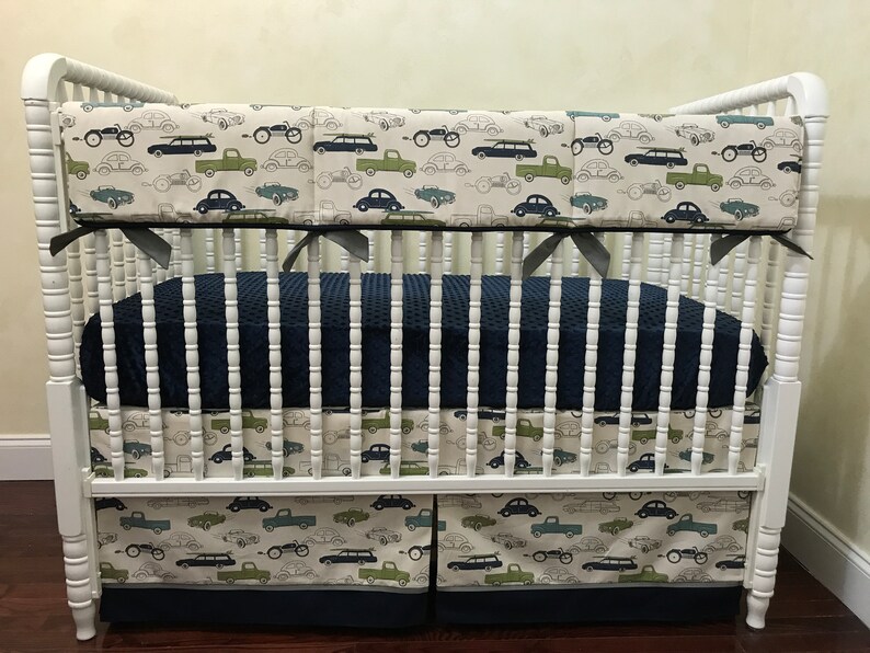 Vintage Car Crib Bedding Truck Crib Bedding Crib Rail Cover Etsy