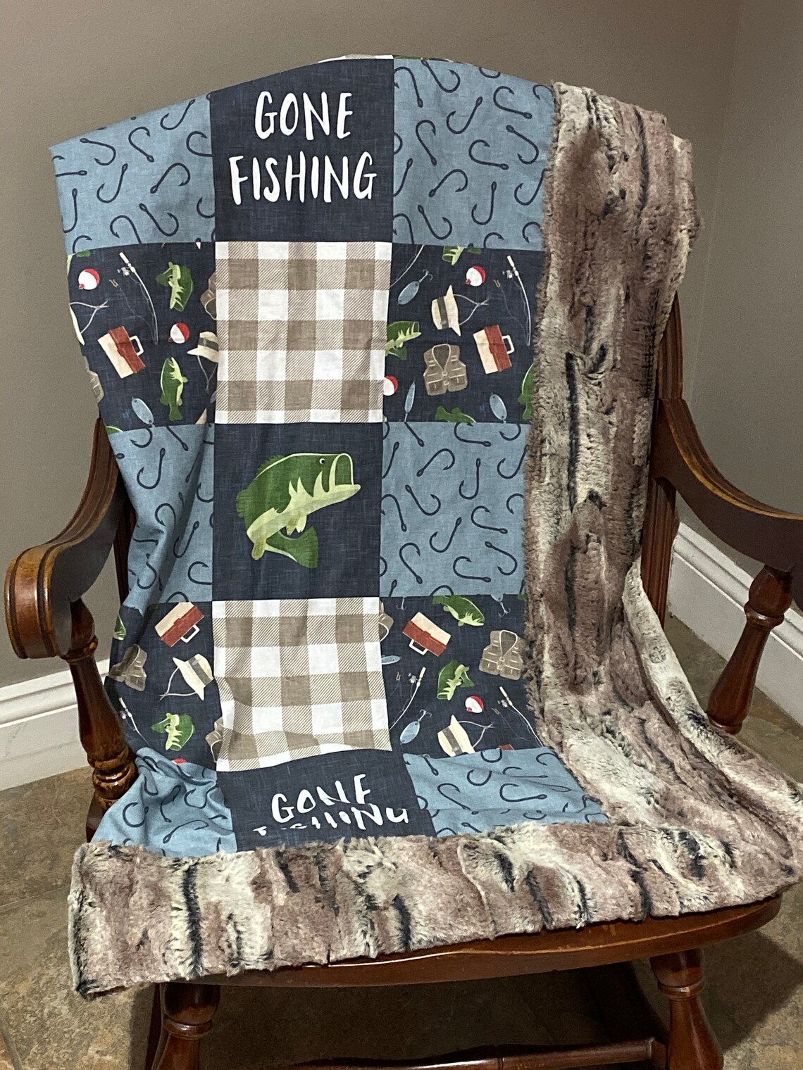 Gone Fishing Crib Bedding Navy Fishing Baby Bedding Crib Etsy