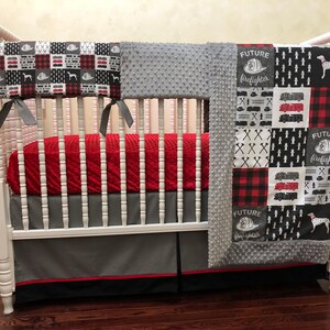 Baby Nursery Bedding Set Baby Firefighter Fire Truck Etsy