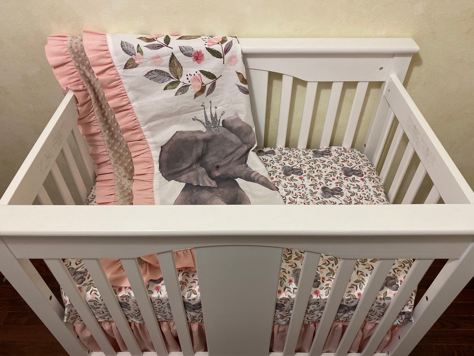 Baby Girl MINI CRIB Bedding Blush Pink Linen Girl Mini Crib Etsy