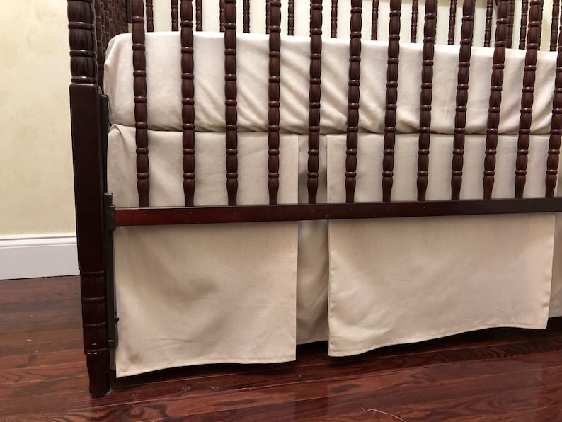 Natural Linen Crib Bedding Linen Crib Skirt Boy Baby Etsy
