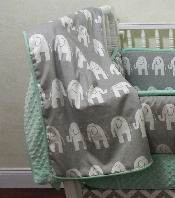 elephant crib sheets gray