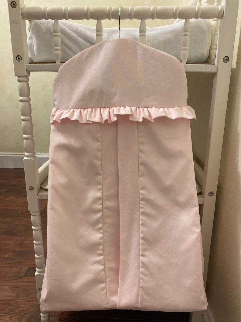 Diaper Stacker Hanger Style Diaper Stacker in Solid Pale Pink, Baby Girl Nursery No Monogram