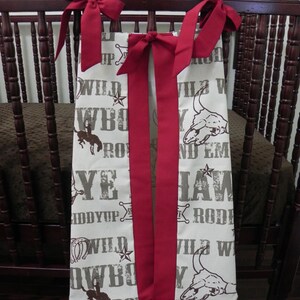 Diaper Stacker - Cowboy Rodeo Print with Crimson