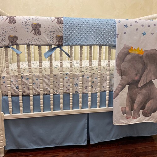 Elephant Crib Bedding Baby Boy Neutral Baby Bedding Gray Etsy