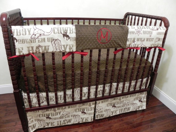 Cowboy Crib Bedding Set Mathis Boy Baby Bedding Cowboy Baby Etsy