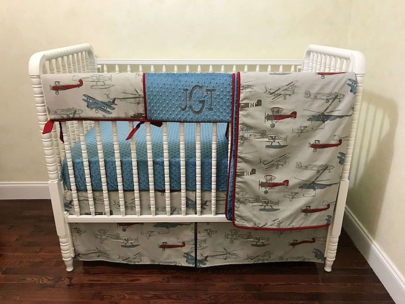 Airplane Baby Bedding Set Justin Boy Crib Bedding Crib Etsy