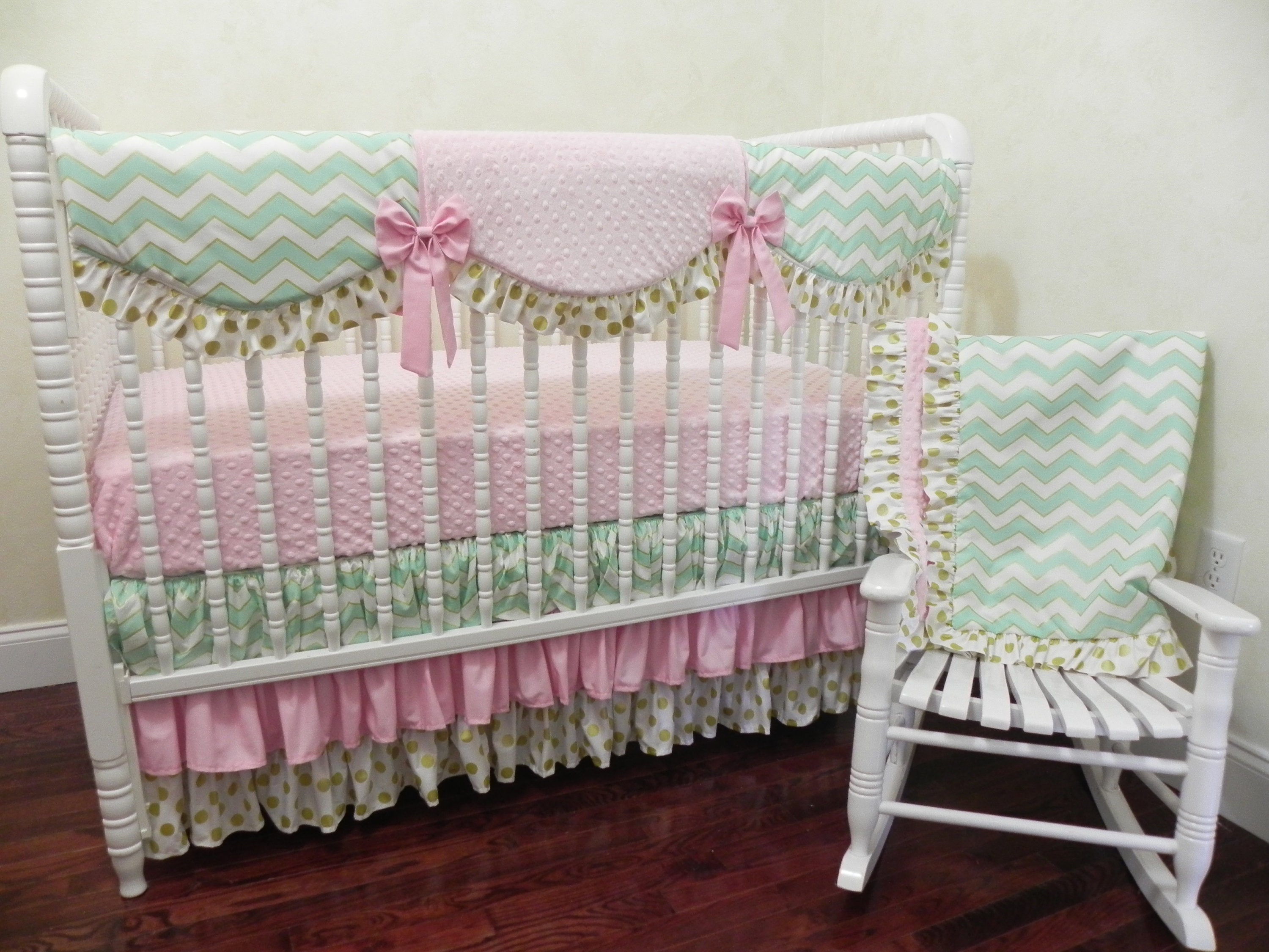 pink and gold baby bedding sets