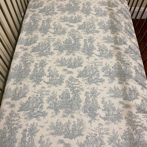 Toile Fitted Crib Sheet, Mini Crib Sheet, Hospital Bassinet Sheet, Pink Toile, Blue Toile, Gray Toile Sheet