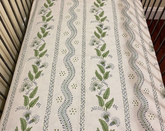 Cotton Crib Sheet, Stripes and Vines Designer Fabric, Blue, Green, Pink Crib Sheet or Crib Sheet and Blanket Set