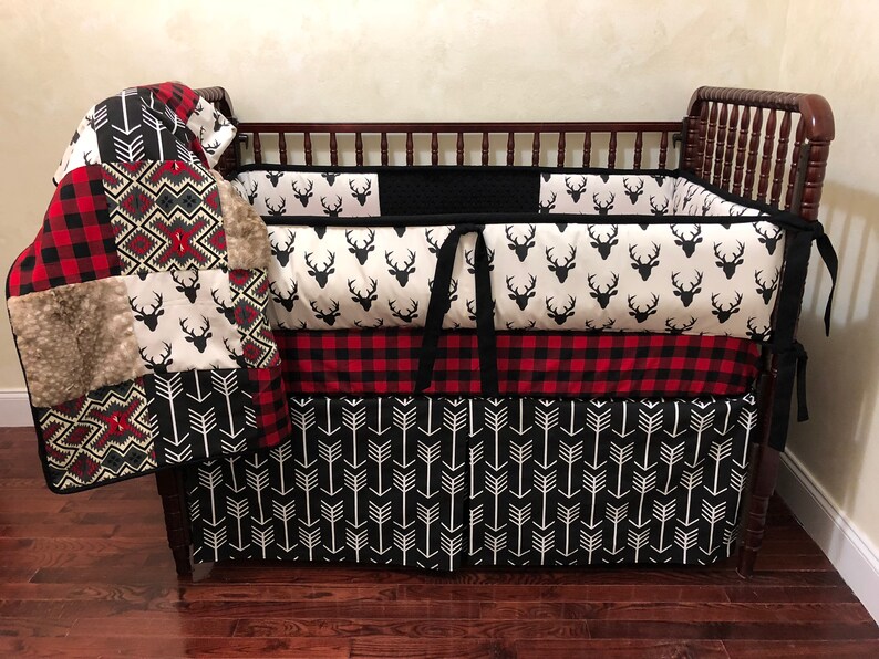 Woodland Crib Bedding Set Chase Boy Crib Bedding Deer Baby Etsy