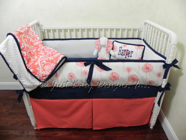 coral baby bedding