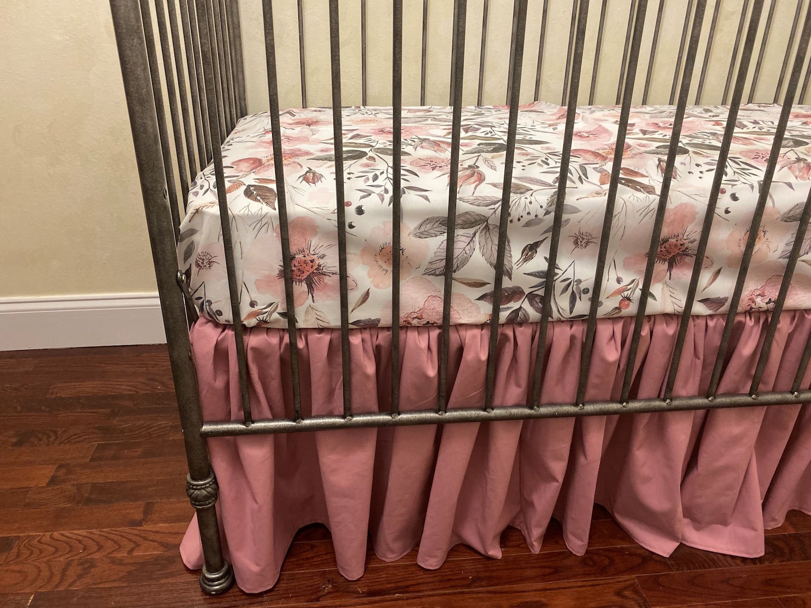 Baby Girl Floral Crib Bedding Set Girl Baby Bedding Rose Etsy